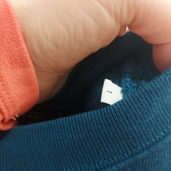 Sandro Paris Paulo Floral Blue Varsity Pullover Sweatshirt - Picture 4 of 7